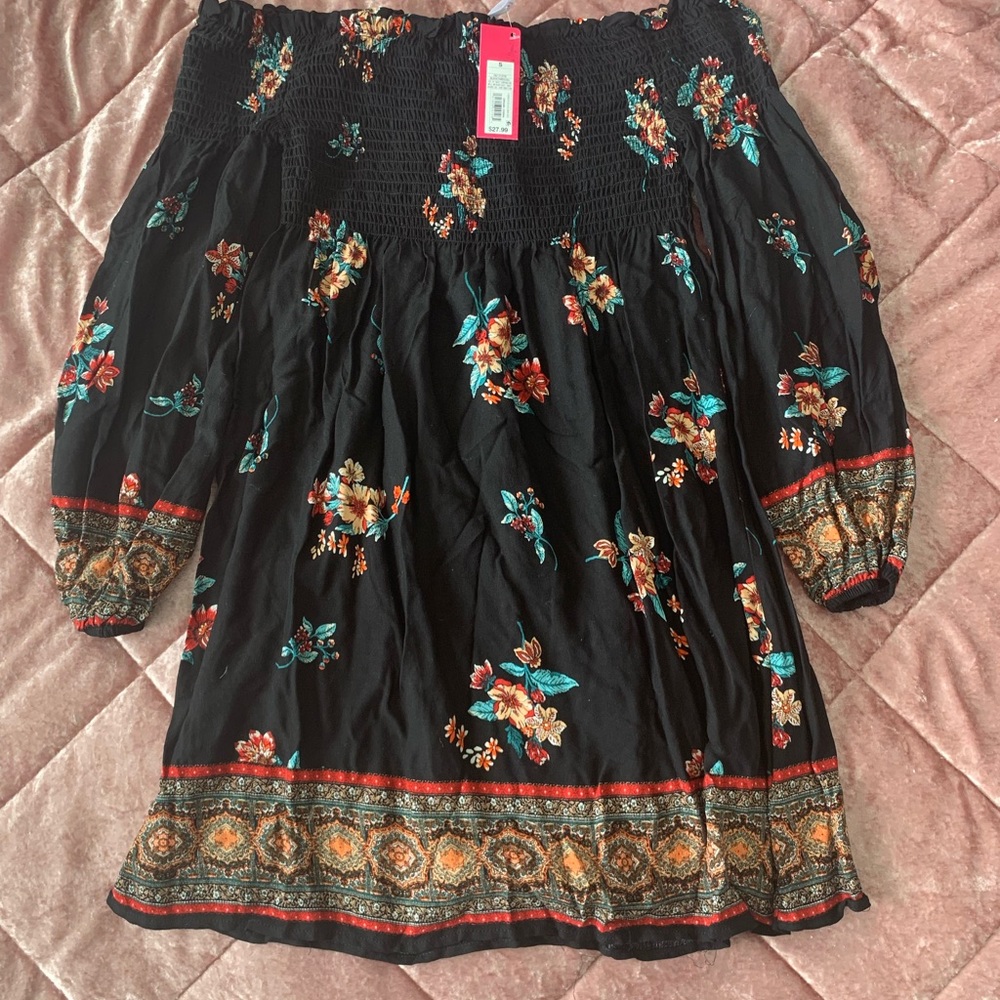 Xhilaration Black Off the Shoulder Dress